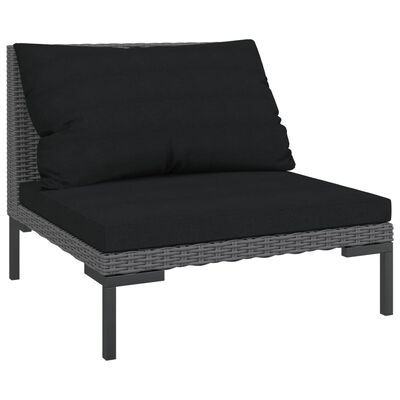 vidaXL Garden Sofas 2pcs with Cushions Half Round Poly Rattan