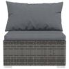vidaXL 4 Piece Garden Lounge Set with Cushions Grey Poly Rattan