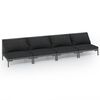 vidaXL 4 Piece Garden Lounge Set with Cushions Poly Rattan Dark Grey