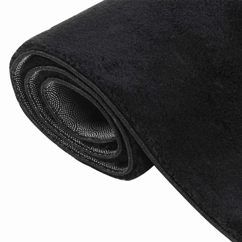 vidaXL Washable Rug Soft Shaggy Black 160x230 cm Anti Slip