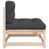 vidaXL Garden Sofas Armless with Cushions 2 pcs Solid Wood Pine
