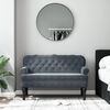 vidaXL Bench with Backrest Dark Grey 119.5x64.5x75 cm Velvet