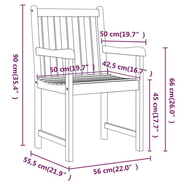vidaXL Garden Chairs 2 pcs Solid Acacia Wood