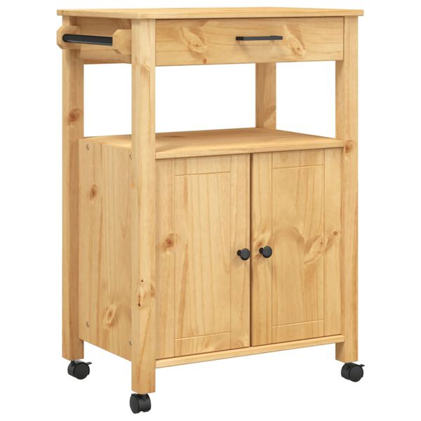 vidaXL Kitchen Trolley MONZA 60x40x90 cm Solid Wood Pine