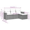 vidaXL 4 Piece Garden Sofa Set with Cushions Black Poly Rattan