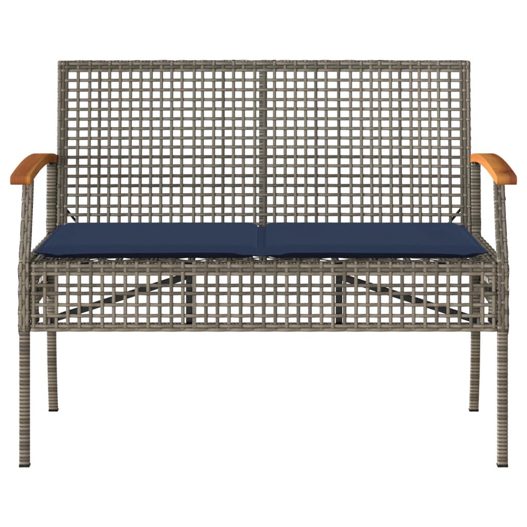 vidaXL 4 Piece Garden Lounge Set with Cushions Grey Poly Rattan