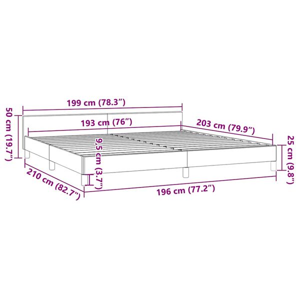 vidaXL Bed Frame without Mattress Dark Grey 193x203 cm Velvet