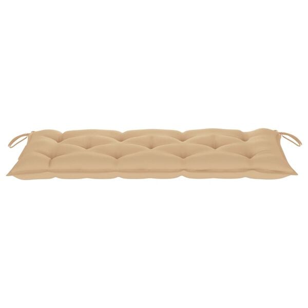 vidaXL Folding Garden Bench with Cushion 118 cm Bamboo
