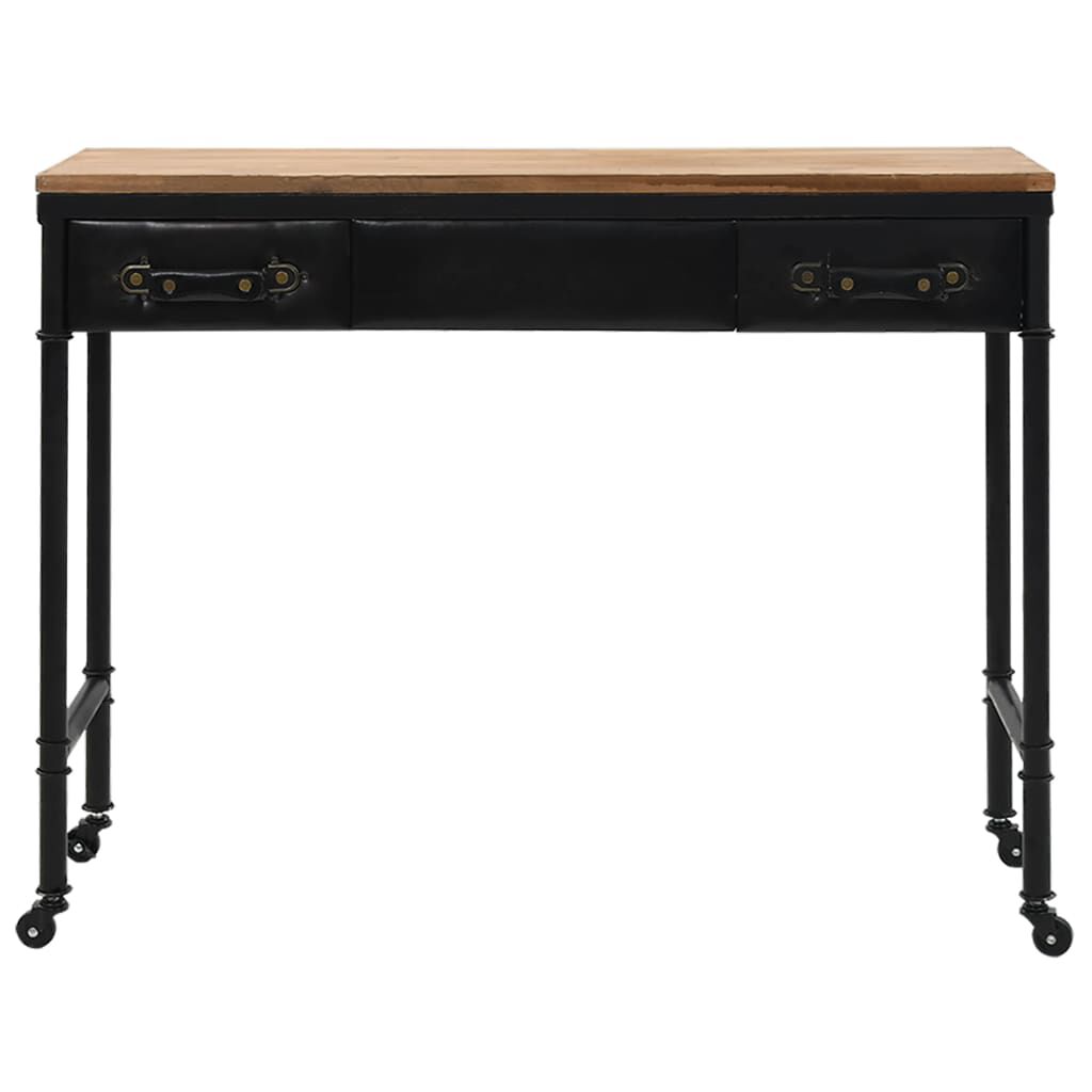 vidaXL Console Table with Castors 100x33x80 cm Solid Wood Fir