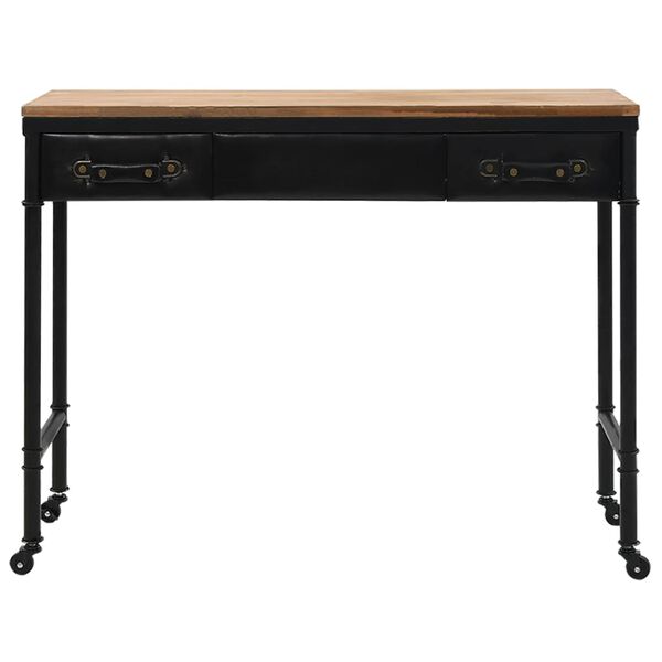 vidaXL Console Table with Castors 100x33x80 cm Solid Wood Fir