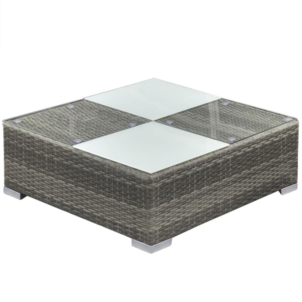 vidaXL 5 Piece Garden Lounge Set with Cushions Poly Rattan Grey