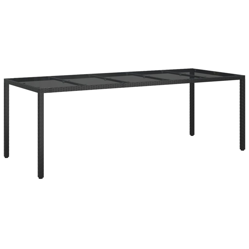 vidaXL Garden Dining Table Black 250x100x75 cm Poly Rattan