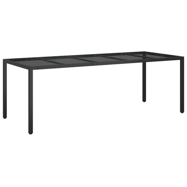 vidaXL Garden Dining Table Black 250x100x75 cm Poly Rattan