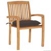 vidaXL Garden Chairs 2 pcs with Taupe Cushions Solid Teak Wood
