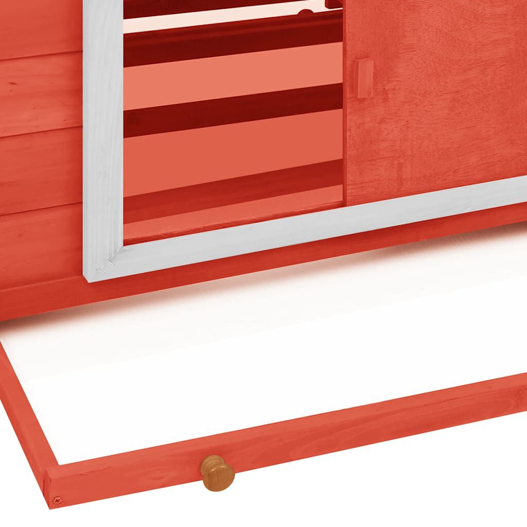 vidaXL Chicken Coop Red and White 150x96x110 cm Solid Firwood