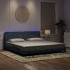 vidaXL Bed Frame with LED without Mattress Dark Grey 193x203 cm Velvet