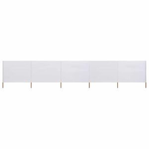 vidaXL 5-panel Wind Screen Fabric 600x160 cm Sand White