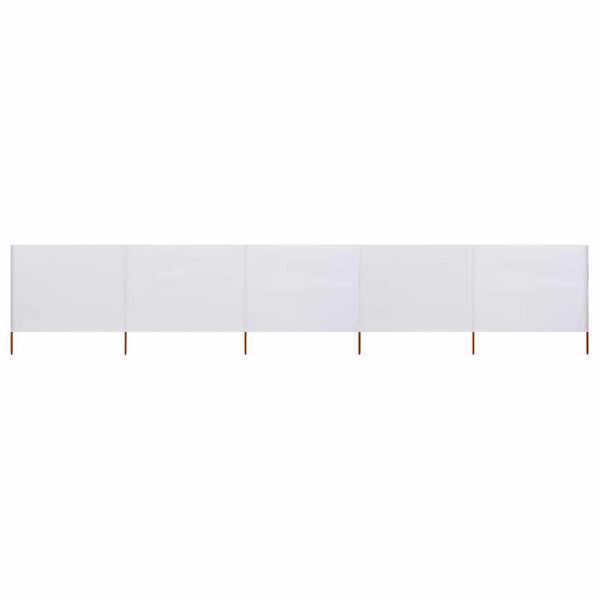 vidaXL 5-panel Wind Screen Fabric 600x160 cm Sand White