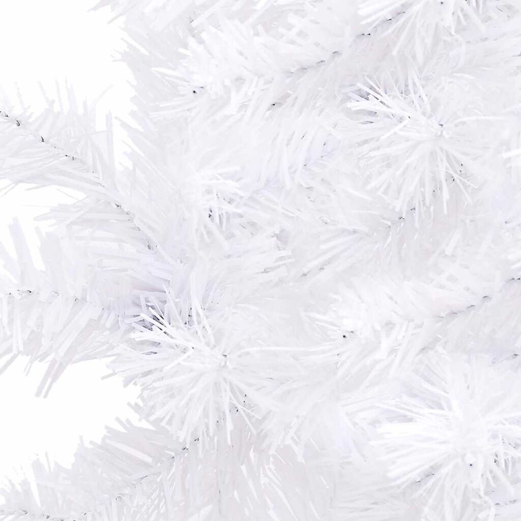 vidaXL Corner Artificial Christmas Tree LEDs&Ball Set White 150 cm PVC
