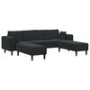 vidaXL Sofa with Cushion 3 pcs Black Velvet