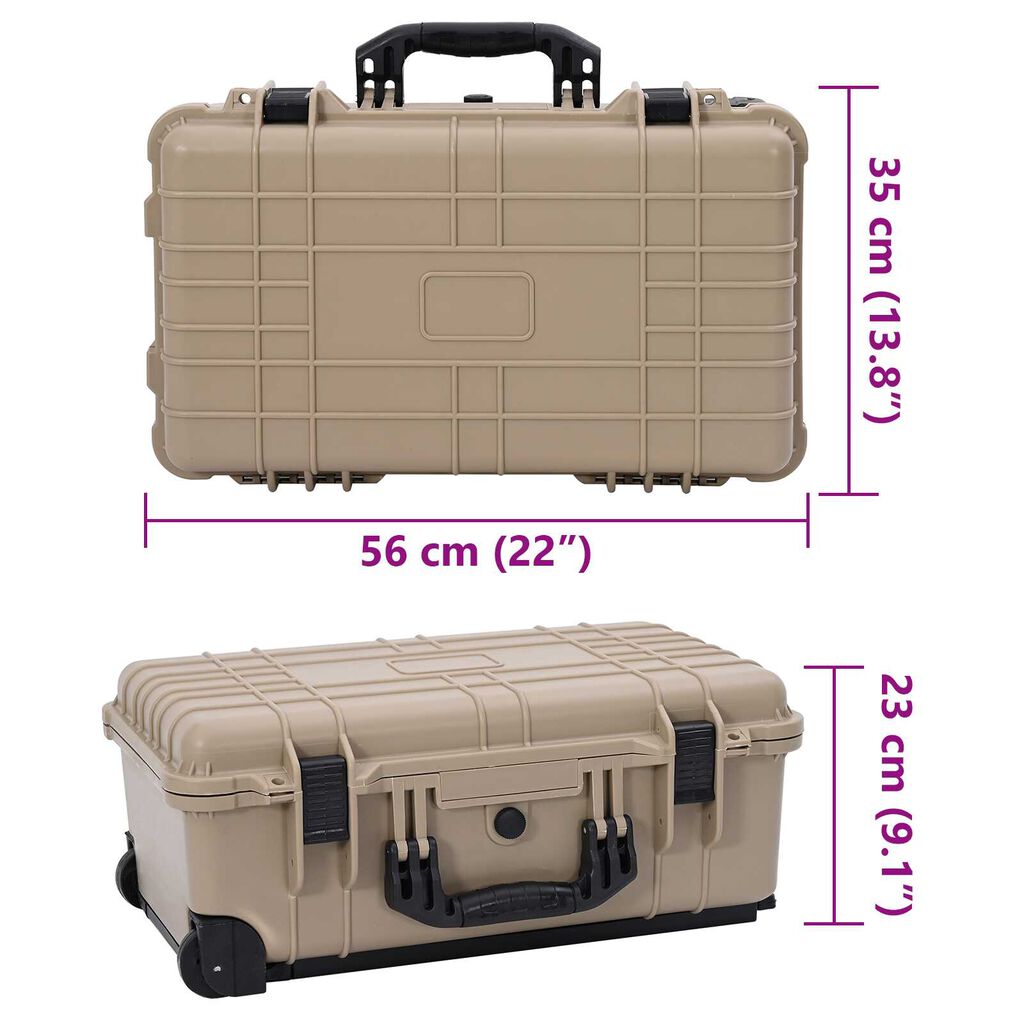 vidaXL Wheel-equipped Tool/Equipment Case with Pick & Pluck Foam Inside