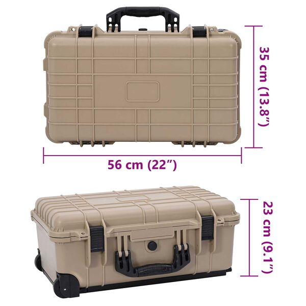 vidaXL Wheel-equipped Tool/Equipment Case with Pick & Pluck Foam Inside