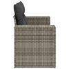vidaXL Garden Sofa with Cushions 2-Seater Grey Poly Rattan