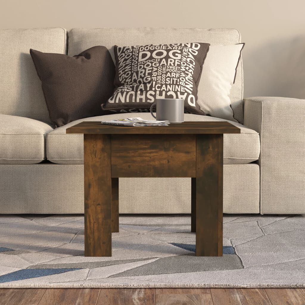 vidaXL Coffee Table Smoked Oak 55x55x42 cm Engineered Wood