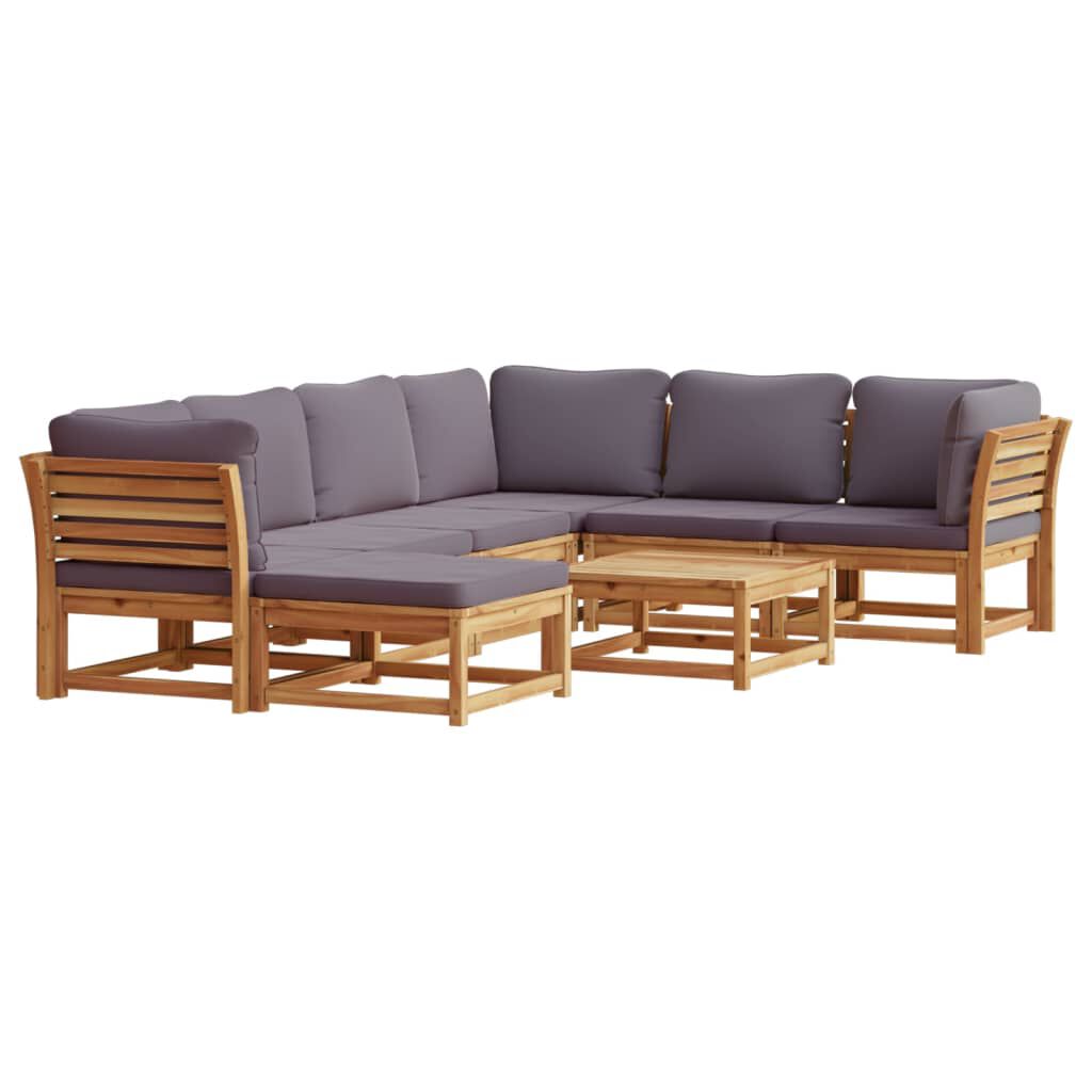 vidaXL 8 Piece Garden Lounge Set with Cushions Solid Wood Acacia