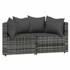 vidaXL 3 Piece Garden Lounge Set with Cushions Grey Poly Rattan