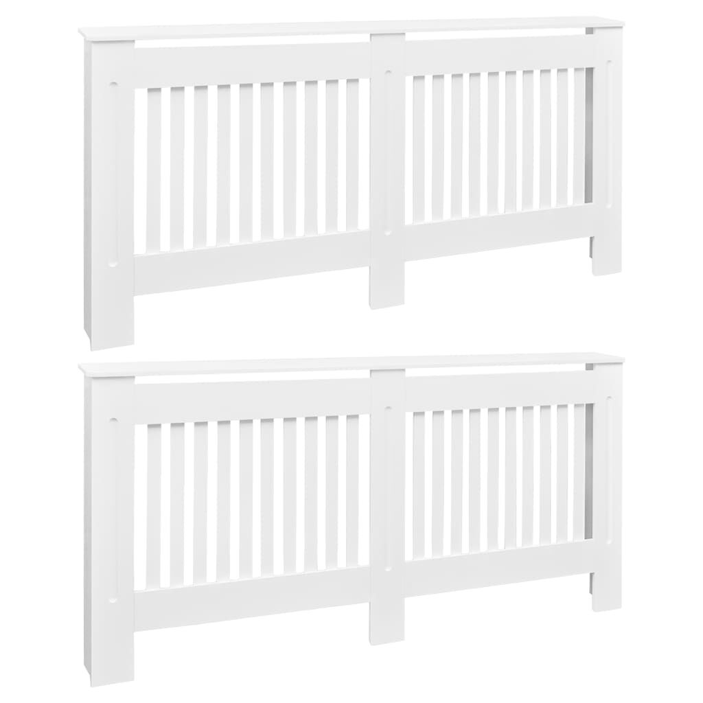 vidaXL Radiator Covers 2 pcs White MDF 172 cm