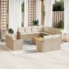 vidaXL 12 Piece Garden Sofa Set with Cushions Beige Poly Rattan
