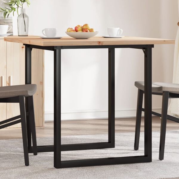vidaXL Dining Table O-Frame 90x90x75.5 cm Solid Wood Pine and Steel