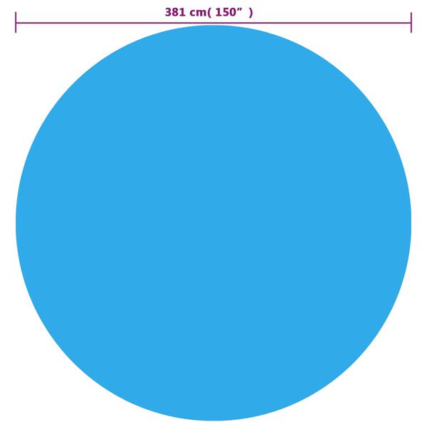 vidaXL Floating Round PE Solar Pool Film 381 cm Blue