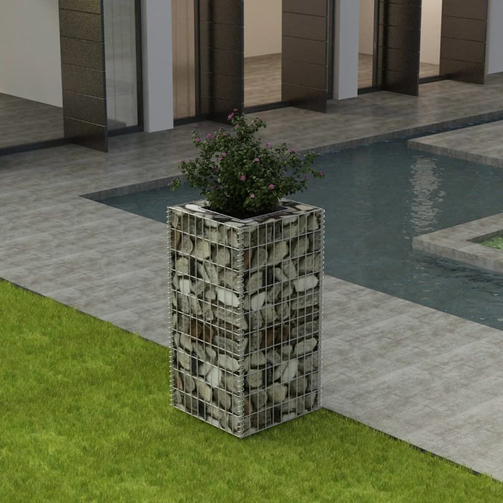 vidaXL Gabion Raised Bed Steel 50x50x100 cm