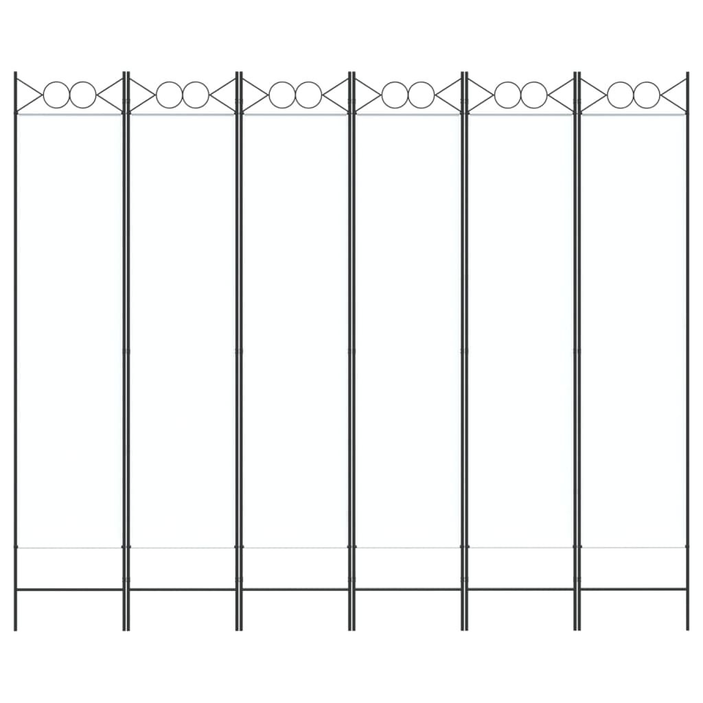 vidaXL 6-Panel Room Divider White 240x200 cm Fabric