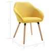 vidaXL Dining Chairs 4 pcs Yellow Fabric