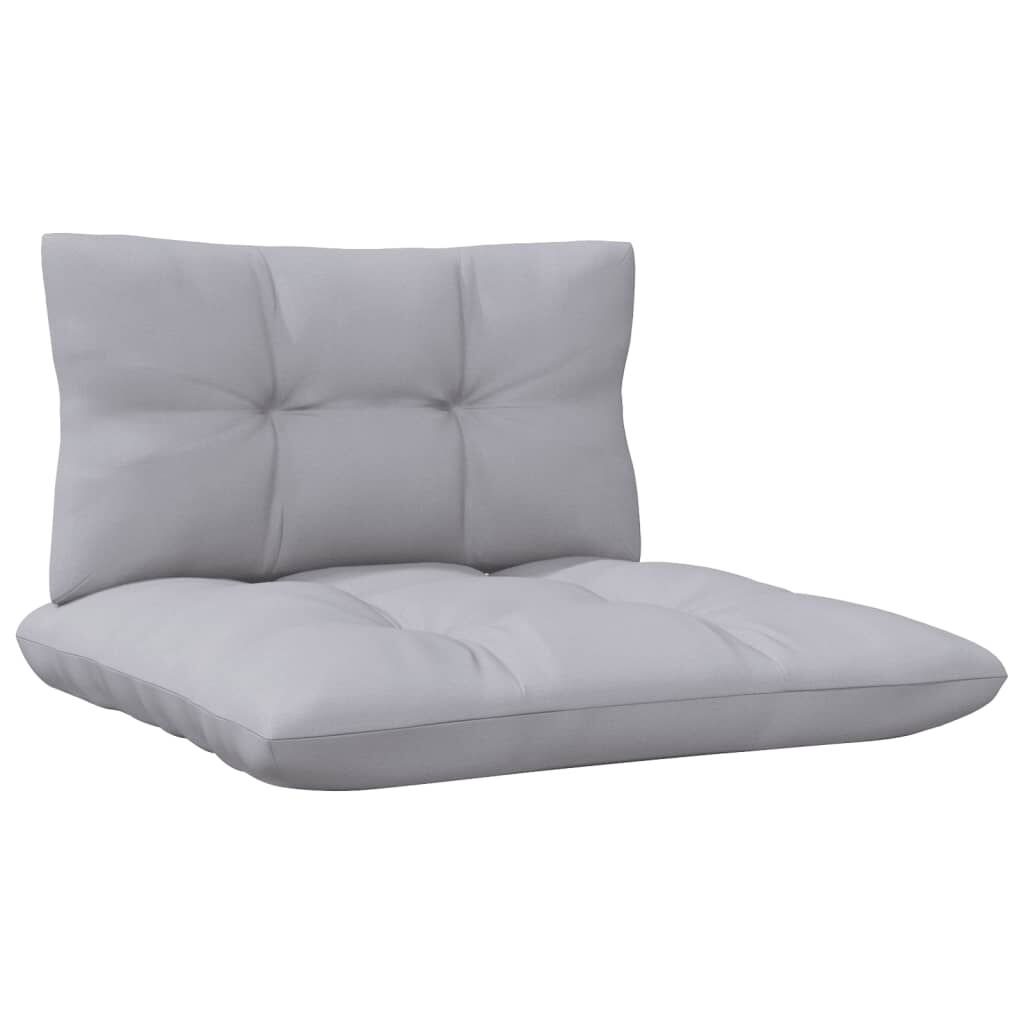 vidaXL 2-Seater Garden Sofa with Grey Cushions Solid Wood Pine