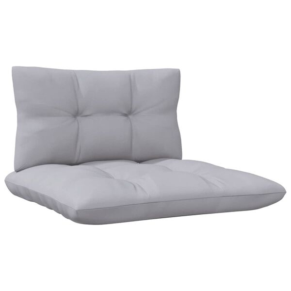 vidaXL 2-Seater Garden Sofa with Grey Cushions Solid Wood Pine