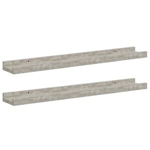 vidaXL Wall Shelves 2 pcs Concrete Grey 60x9x3 cm