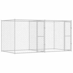 vidaXL Dog Cage Silver 400 x 200 x 200 cm Galvanised Steel