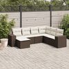vidaXL 7 Piece Garden Sofa Set with Cushions Brown Poly Rattan