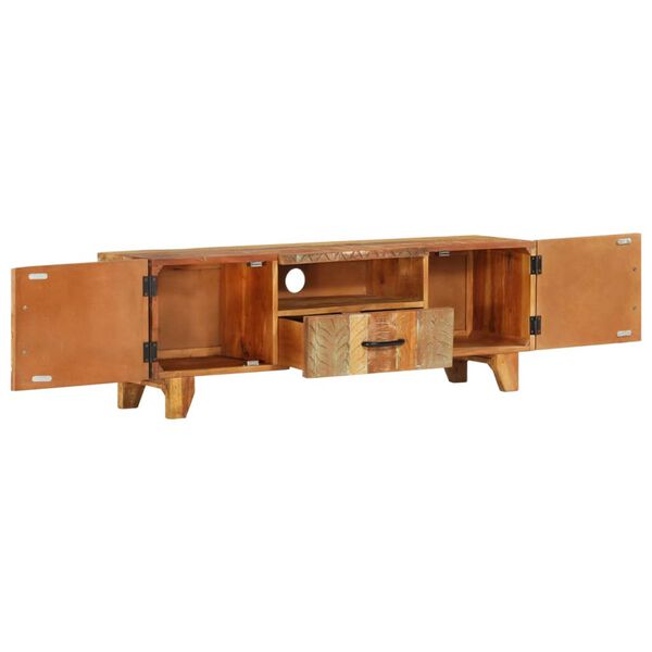 vidaXL Hand Carved TV Cabinet 120x30x40 cm Solid Reclaimed Wood