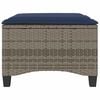 vidaXL Garden Stools with Cushions 2 pcs Grey 55x55x36 cm Poly Rattan