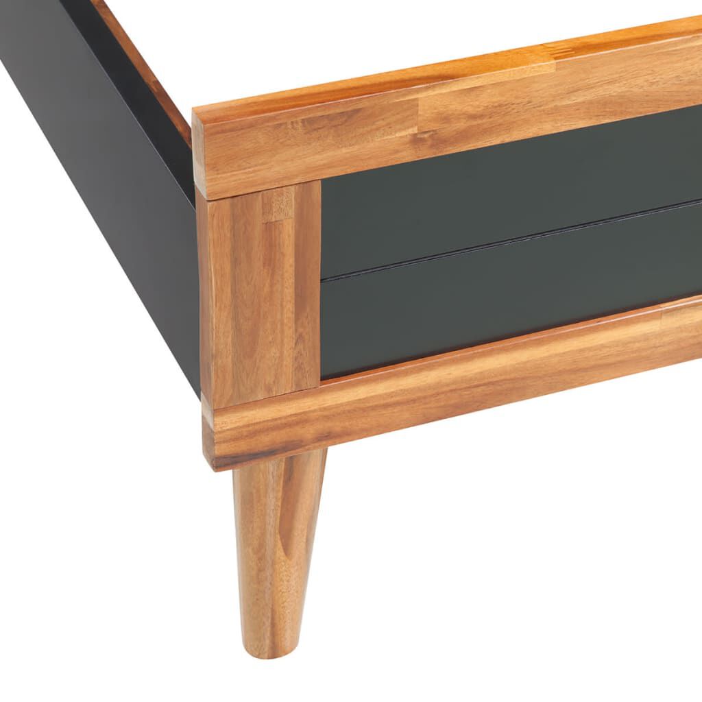 vidaXL Bed Frame without Mattress Black Solid Acacia Wood 140x200 cm
