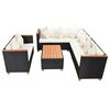 vidaXL 5 Piece Garden Lounge Set with Cushions Poly Rattan Black