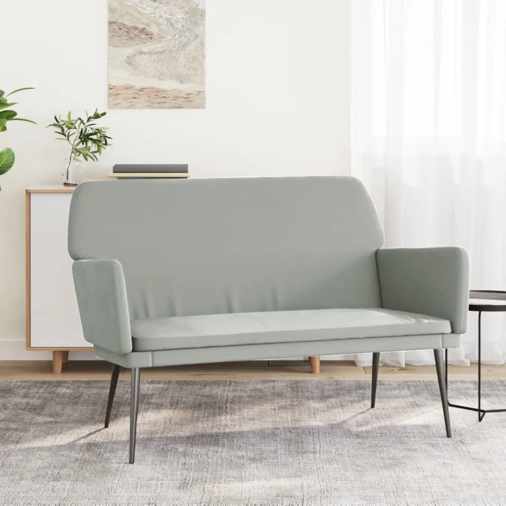 vidaXL Bench Light Grey 108x79x79 cm Velvet