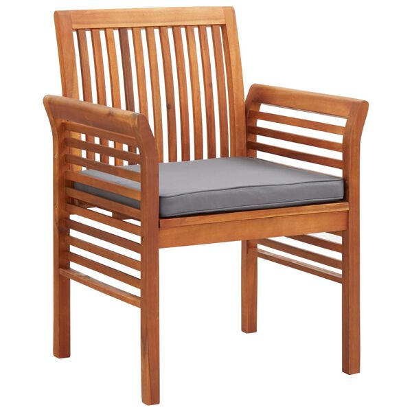 vidaXL Garden Dining Chairs with Cushions 2 pcs Solid Acacia Wood