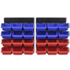 2 pcs Blue & Red Wall Mounted Garage Tool Organiser