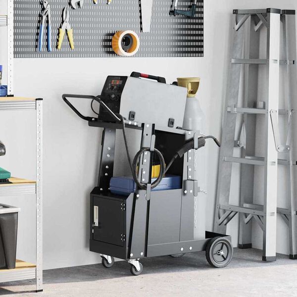 vidaXL Welding Trolley Black 90 x 46 x 96 cm Steel